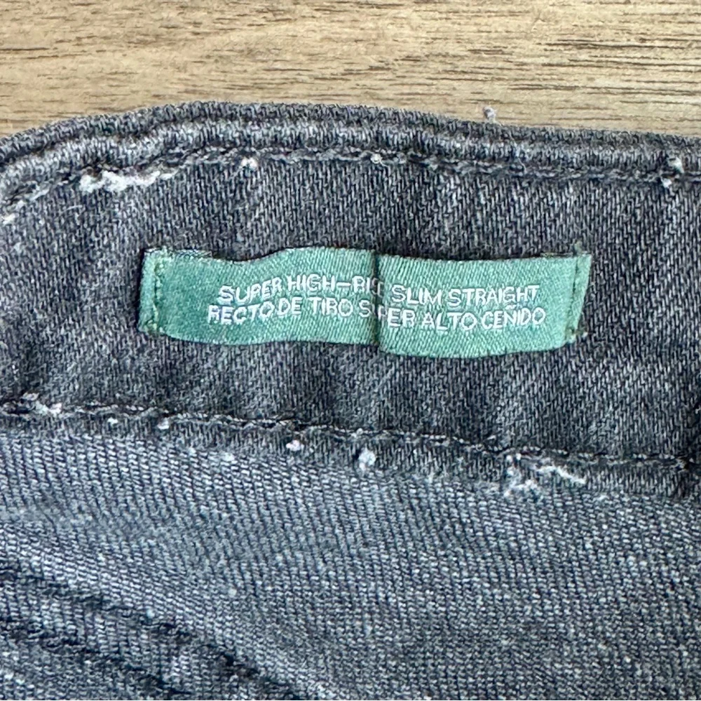 Wild Fable Size 00 High‎ Rise Distressed Straight Leg Jeans Black